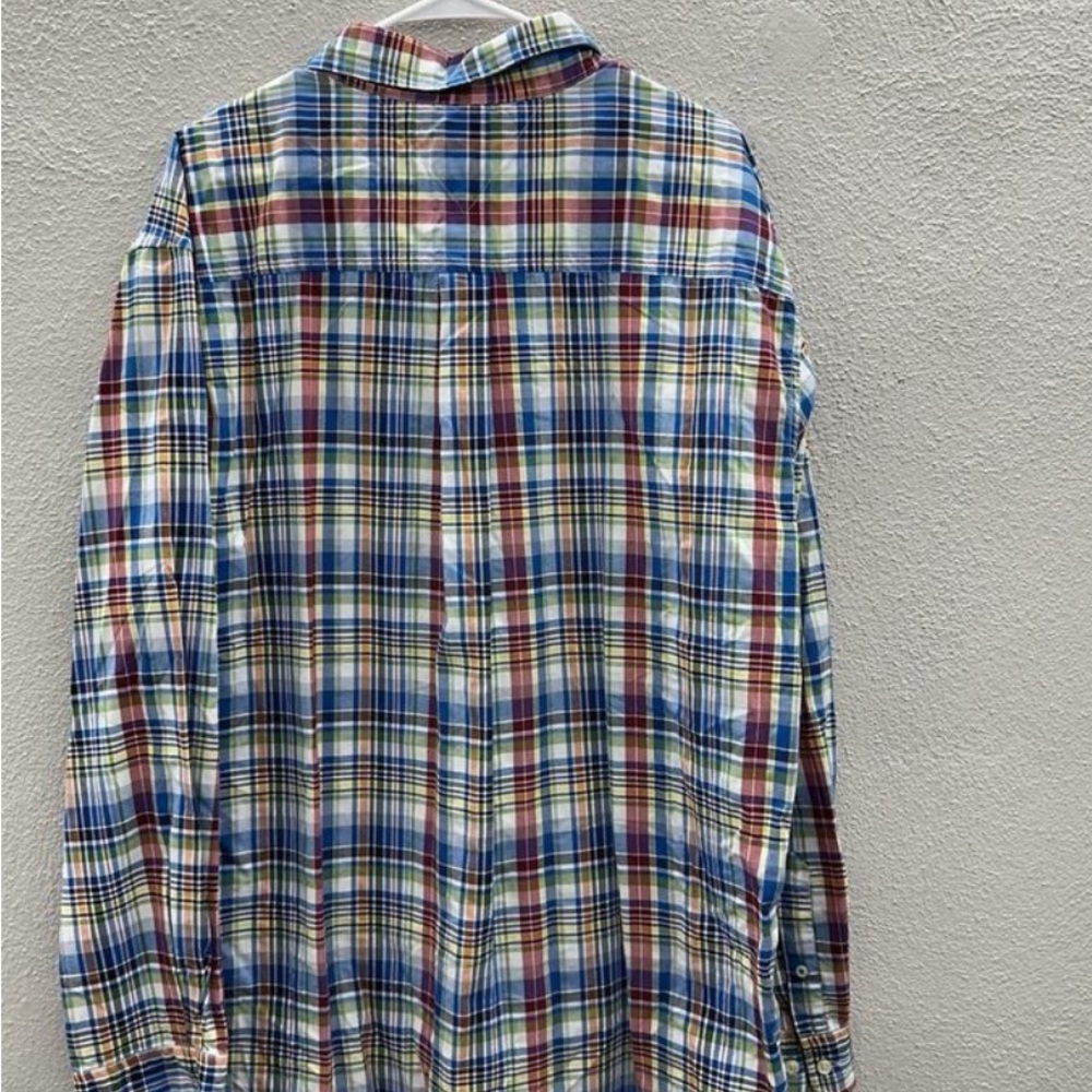 Tommy Hilfiger Mens Button Up Size XXL Colorful Plaid Long Sleeve Button Up